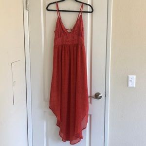 Red midi dress